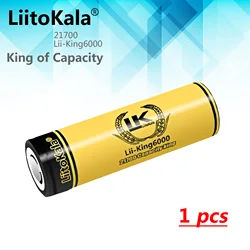 1PCS LiitoKala King6000 3.7V 21700 6000mAh Rechargeable Lithium Battery For Speaker LED Flashlight Torch Accessory