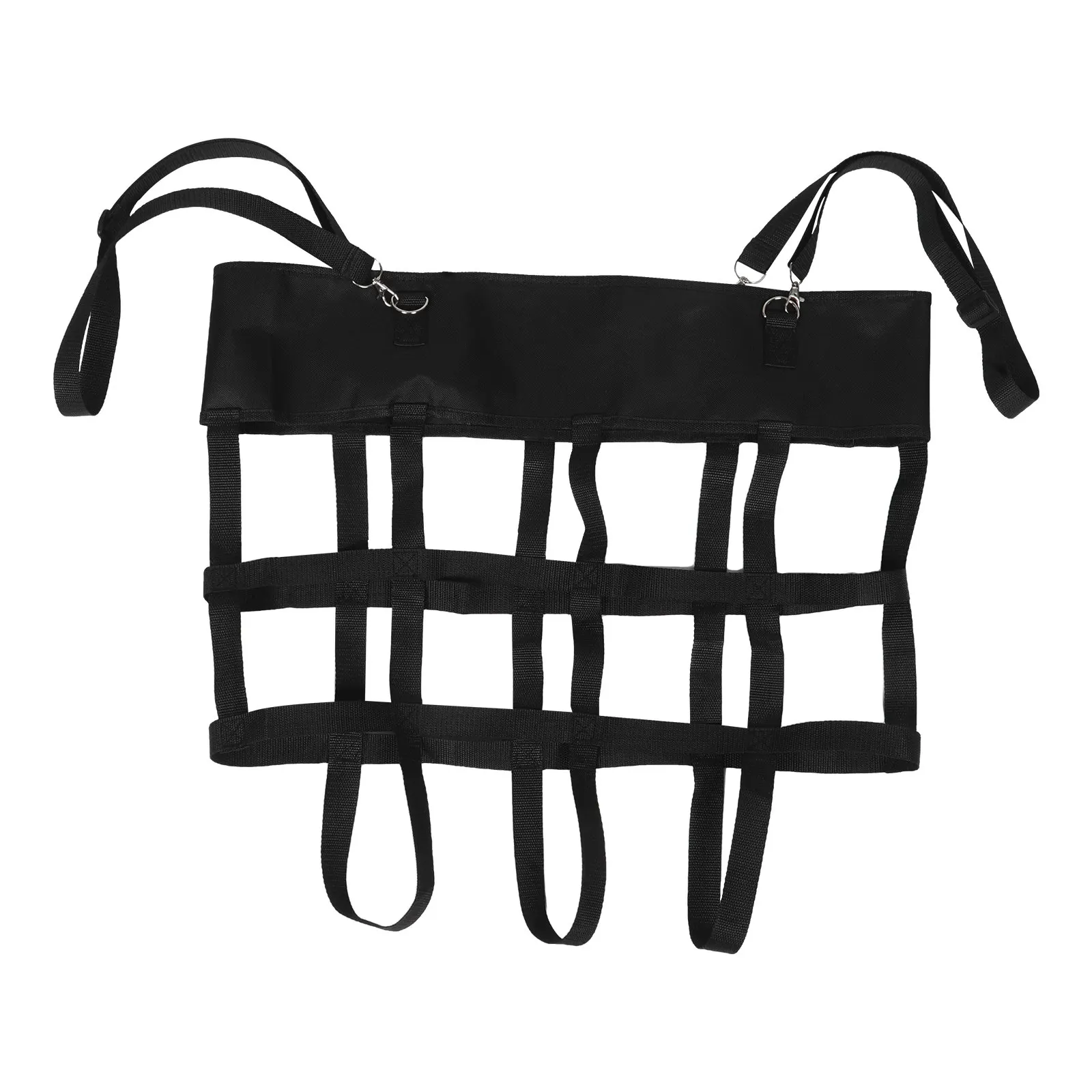 Horse Hay Bag Holder Weather Resistant Material Box Fan Hanger Stall Adjustable Hanging Wall Slow Feeder Barn Storage