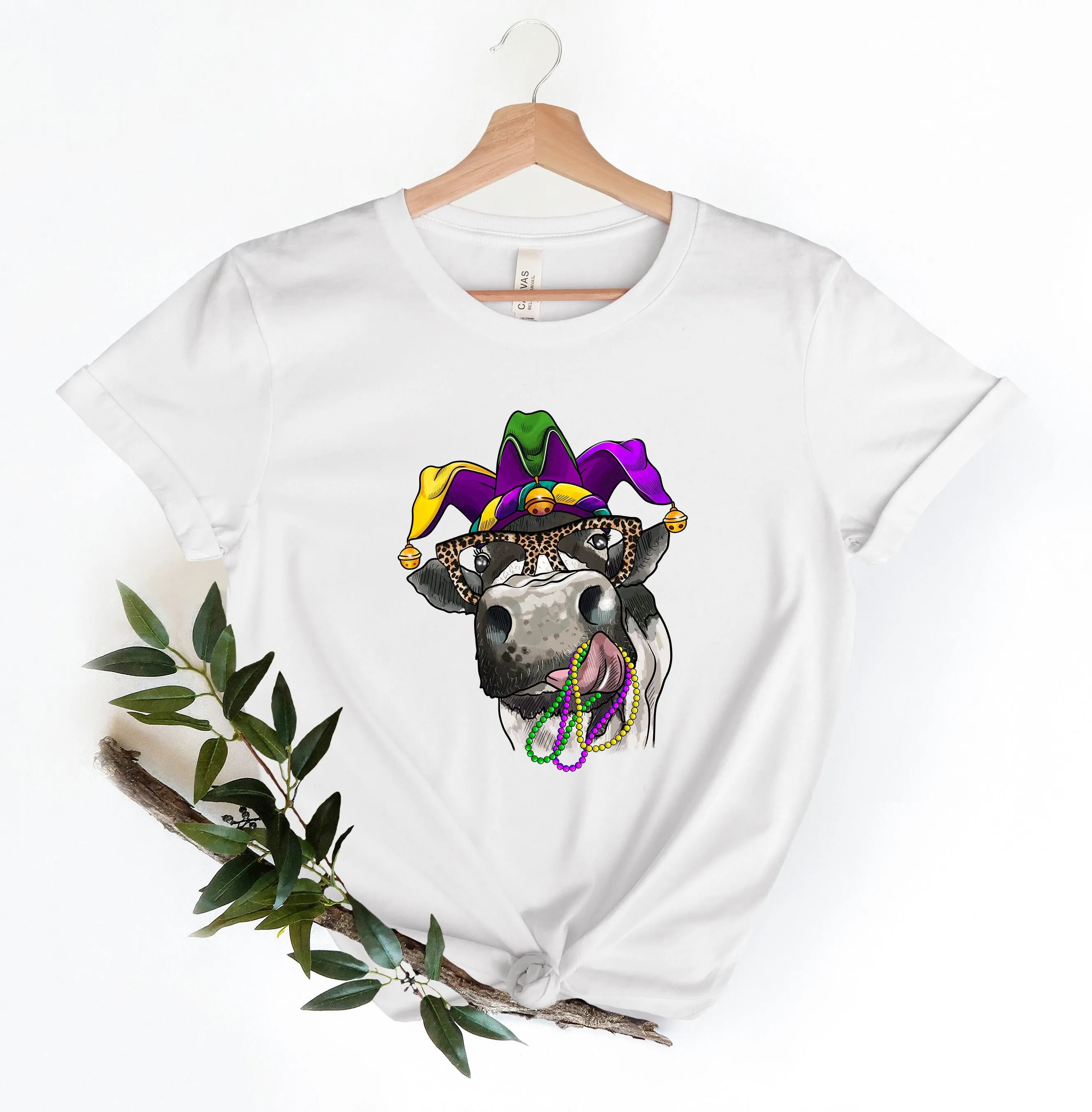 Mardi Gras shirt New Orleans T NOLA Fat Tuesday cow Carnival Bead tee