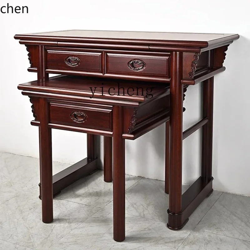 d2 cylindrical table all solid wood new Chinese style thickened simple style modern rural villa living room