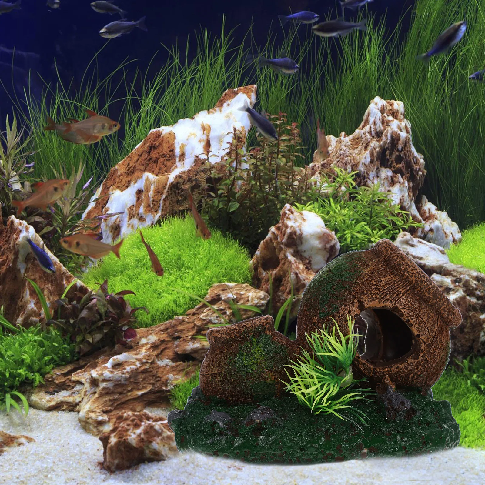 

Shrimp Breeding House Fish Hideout Cave Aquarium Decoration Resin Material Safe Gentle Design Easy StoreAquarium Pet Supplies