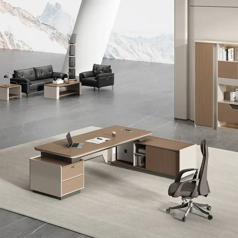 YY- President Desk Large Desk Office Furniture President Desk Simple Manager Modern High-end Light Luxury Boss