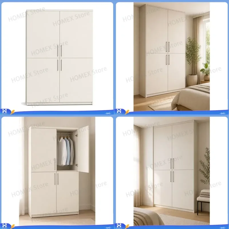 Custom Floor to Ceiling Wardrobe System Full Wall Combined Closet Cabinet Melamine Finish Bedroom Storage Furniture Modular