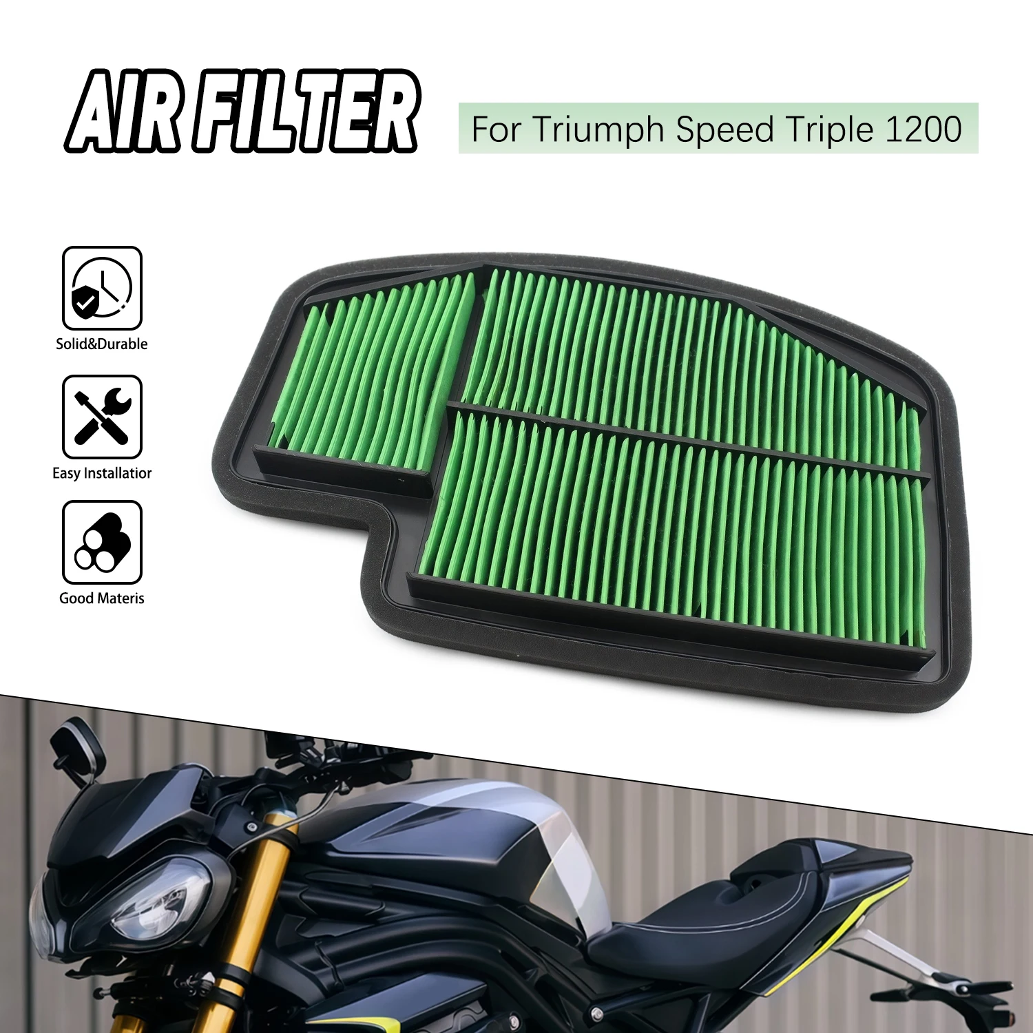 

Air Intake Filter Element Motorcycle Replacement Engine Intake Cleaner For Triumph SPEED TRIPLE 1200 T2205748