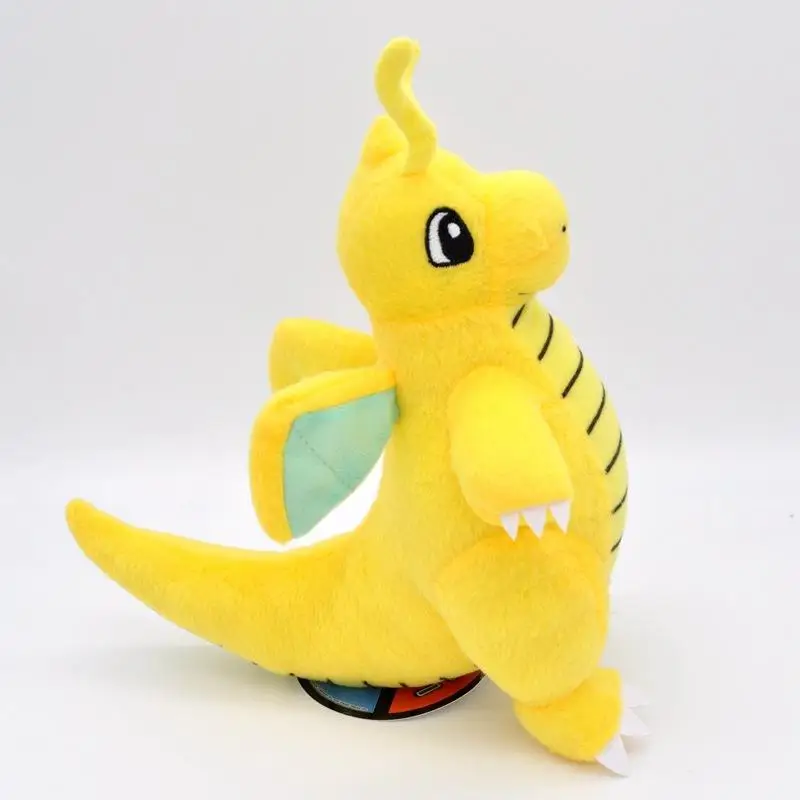 22cm Pokemon Dragonair Plush Toy Medium Fast Dragon Standing Fast Dragon Cartoon Yellow Hackle Dragon With Good Guy Headset Doll