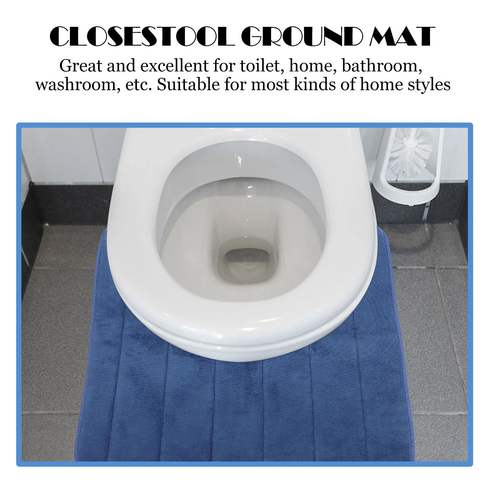 

1 Pcs Easy To Clean U-Shaped Toilet Feet Mat Non-Slip Coral Fleece Bathroom Ground Pad