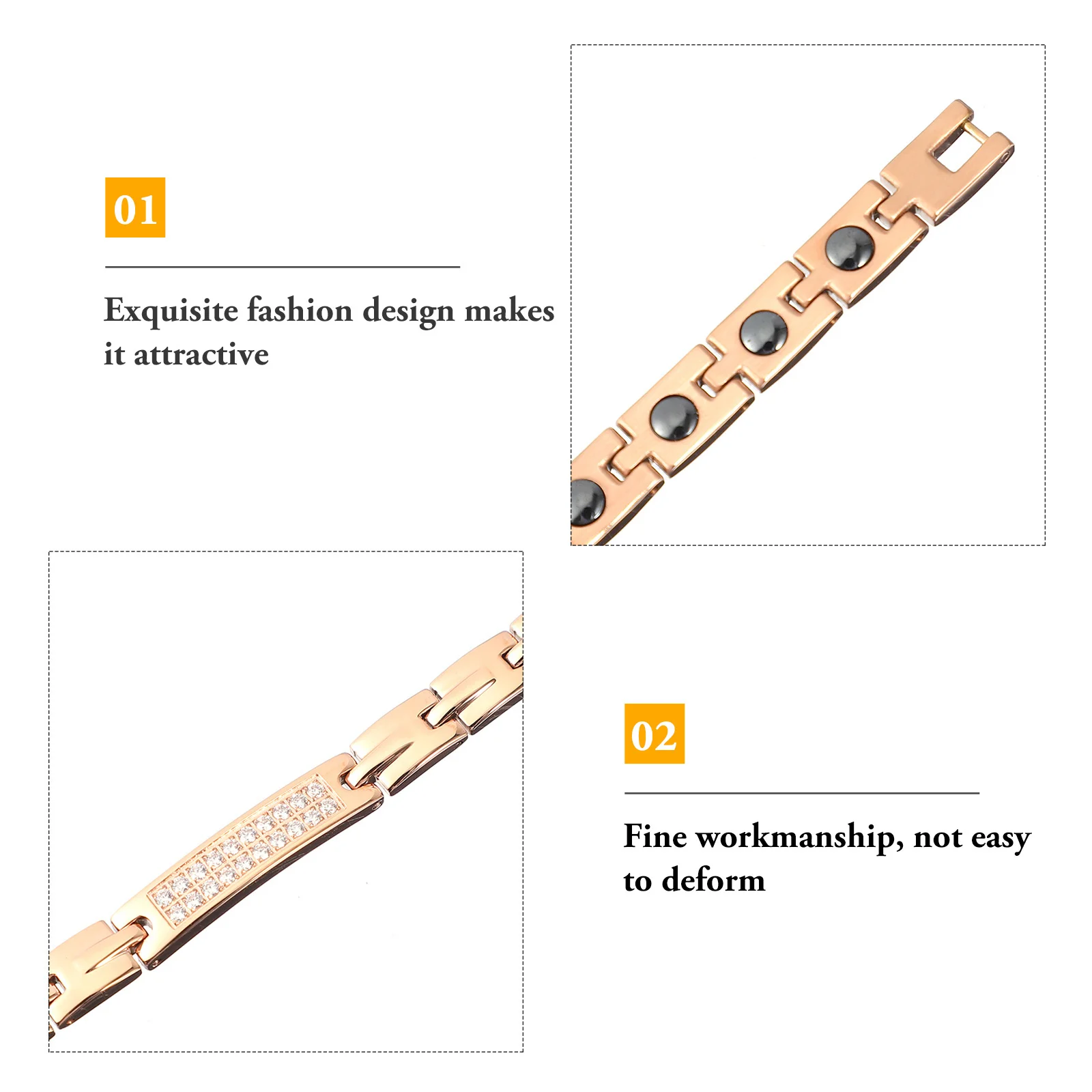 

1 pc Magnetic Titanium Bracelet Stylish Wrist Chain Durable Adjustable For Women Men Anklet Jewelry Gift Decorative Wear