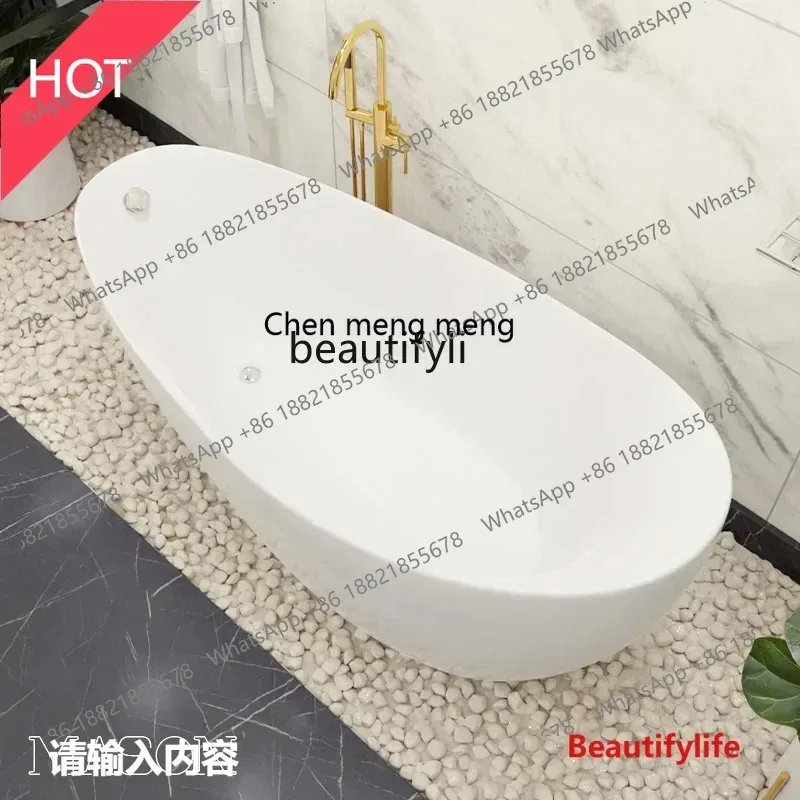 cn8617 ssNew Light Luxury Modern Simple Independent Adult Bathtub Big Backrest Acrylic Insulation Bathtub