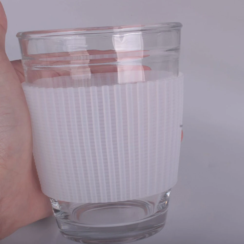 

10pcs Silicone Cup Sleeves Protective Reusable Coffee Mug Bottle Heat Resistant Non Slip Grip Glass Bottles Camping Hiking