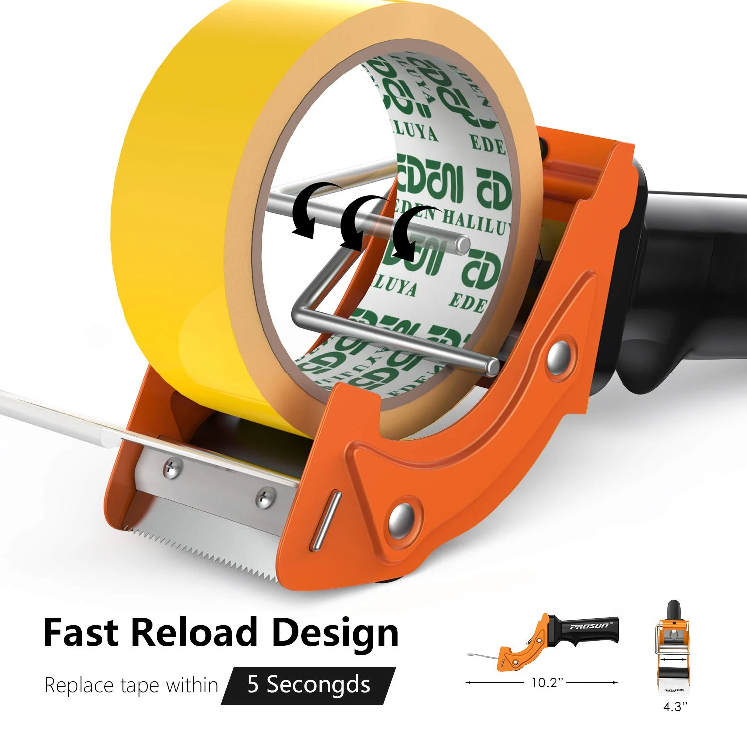 Удобный и надежный 2-дюймовый эффективный и быстрый диспенсер для ленточного пистолета со встроенным резаком для быстрого и простого запечатывания упаковки -