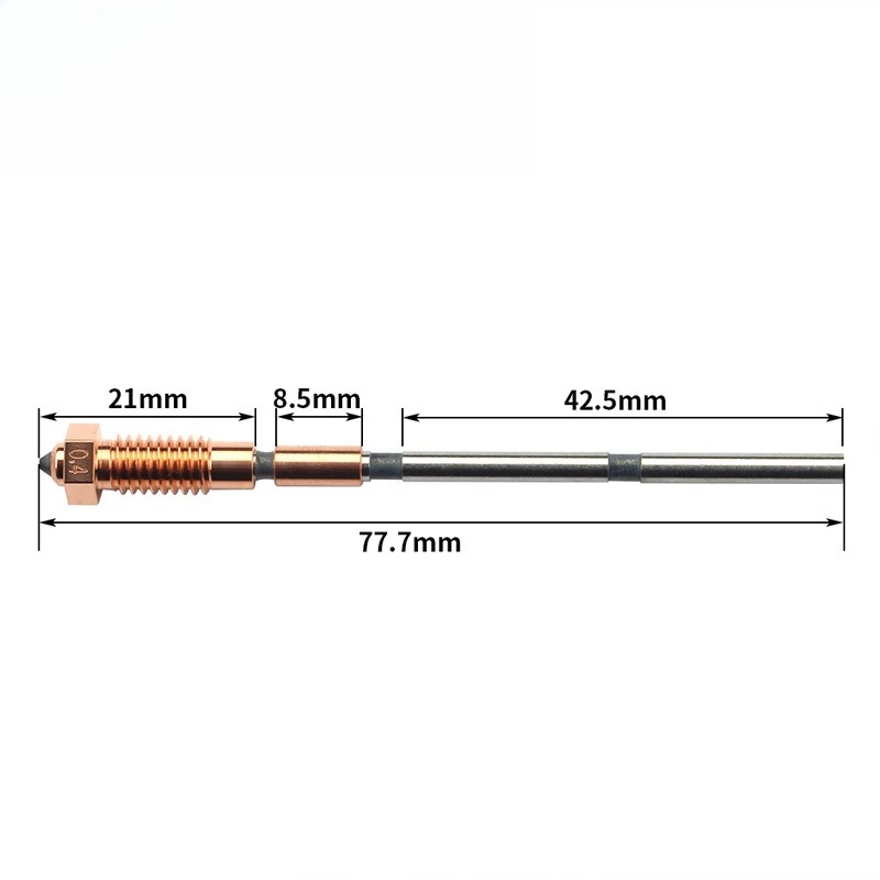 

Suitable for MK4 3D printer, silicon carbide integrated nozzle throat with EndCoat coating is more wear-resistant