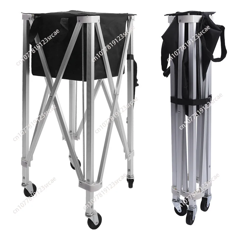 

Portable Tennis Aluminum Alloy Storage Bag Cart Folding Ball Basket