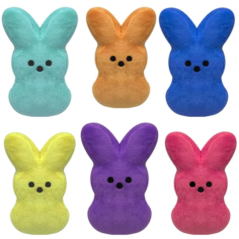 3pcs Easter Peeps Bunny Plush Toy Hand Figure Ornament Doll Doll rabbit Birthday Gift Short Plush PP Cotton