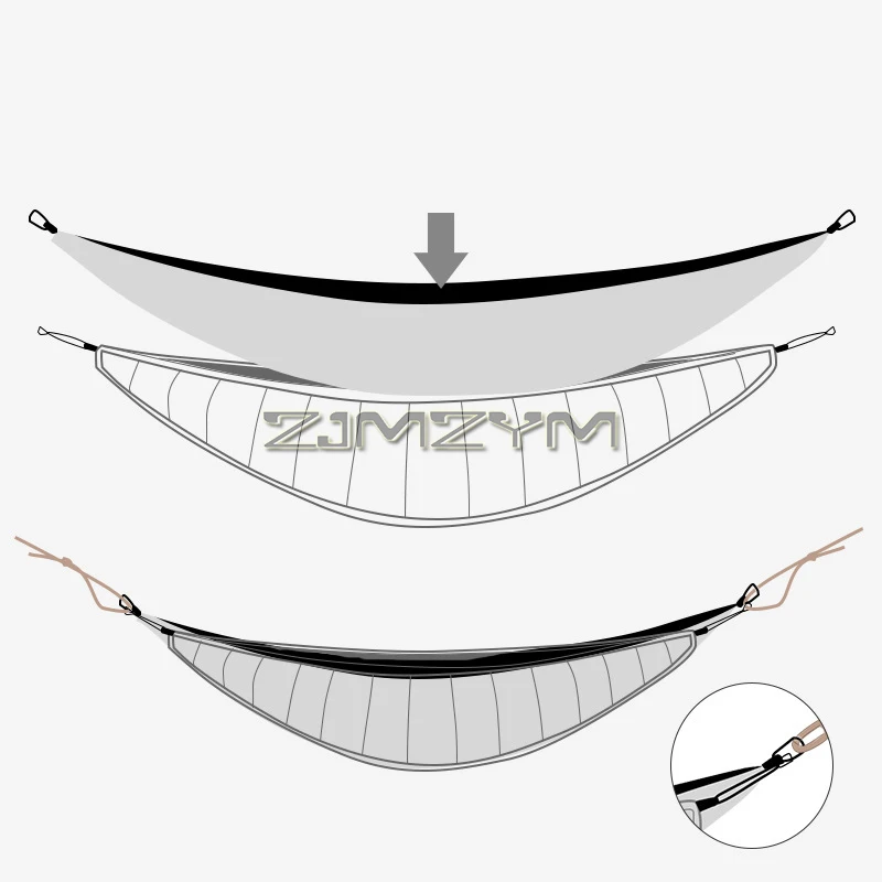 Hamak kempingowy pod kołdrę pełnej długości duży rozmiar pod kołdry na hamaki, plecak kempingowy zimowy ciepły koc na zimną pogodę