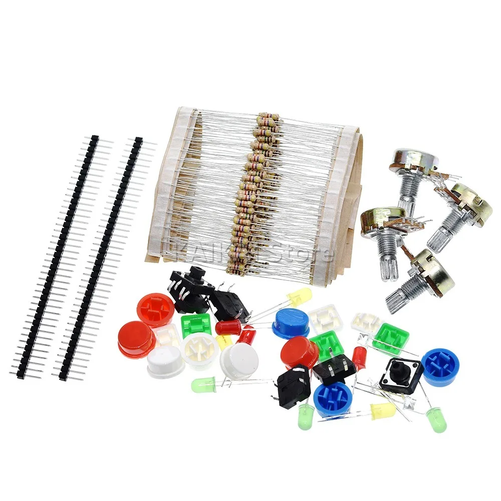 1 sets Handy Portable Resistor Kit for Arduino Starter Kit  R3 LED potentiometer tact switch pin header