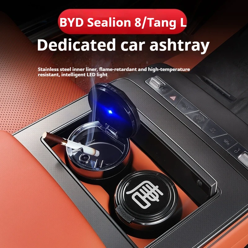 

Fit For BYD Sealion 8 Tang L Dmi/P EV Car Ashtray With Lid Multi Function Metal Liner Supplies Interior Modification