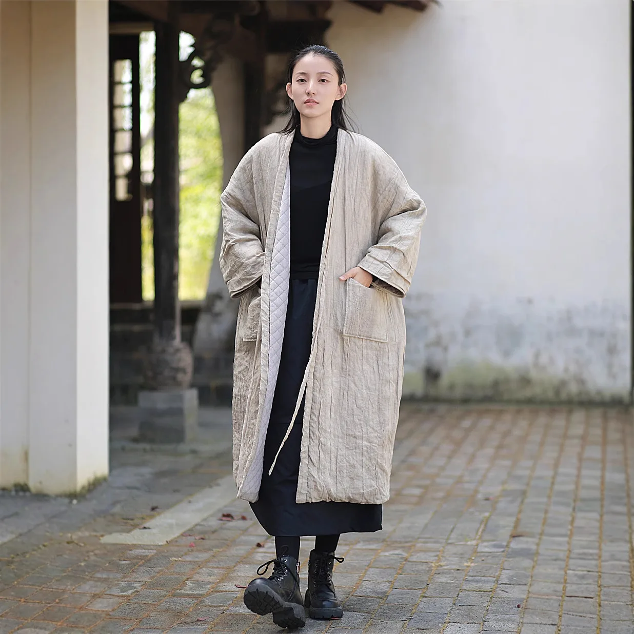 UMI MAO Winter Jacket Thick Wool Roll Plush Artistic Cotton Coat Loose Zen Cardigan Warm Coats Veste Hiver Femme