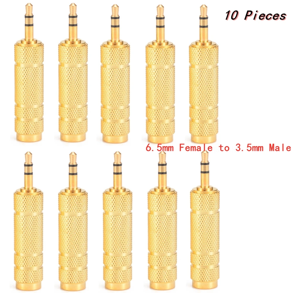 6.5 mm Male to 3.5 mm Headphone Adapter FemaleWear-resistant Jack Converter Audio Plug Easy Installment Gold Plating Process