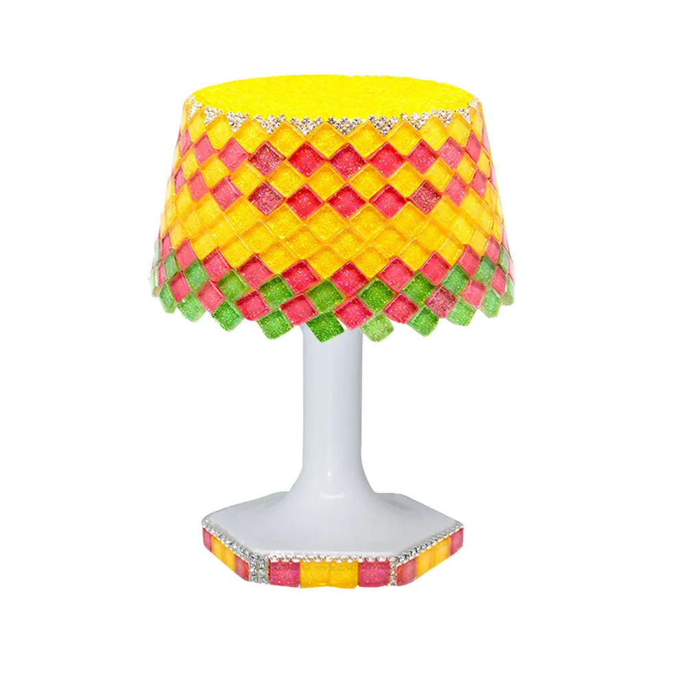 1Set DIY Mosaic Handcrafted Table Lamp Kit Creative Handmade Desk Lamp Material Kit for Children DIY Supplies Handmade Supplies