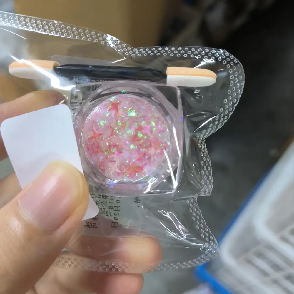 1箱 シマーネイルアートグリッタースパンコール ミックスハートスターヘキサゴンシェイプフレーク ボディフェイスアイメイクネイルマーメイドパレット1