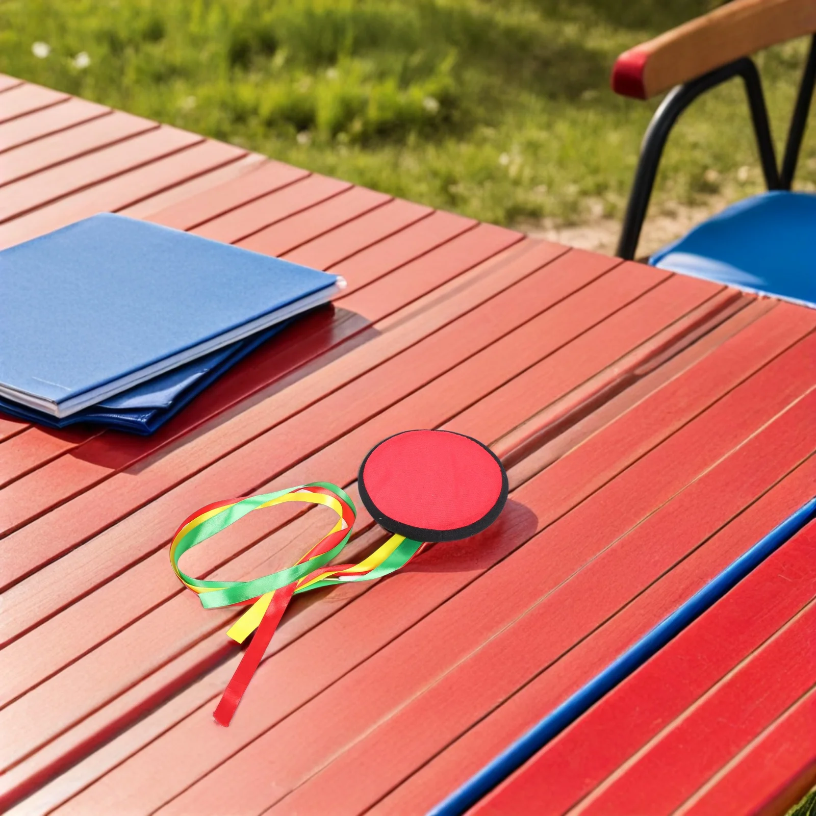 2 قطعة قرص طائر إسفنجي تصميم شريطي ملون آمن ناعم للأطفال في الهواء الطلق رياضي رمي اصطياد الشاطئ #3