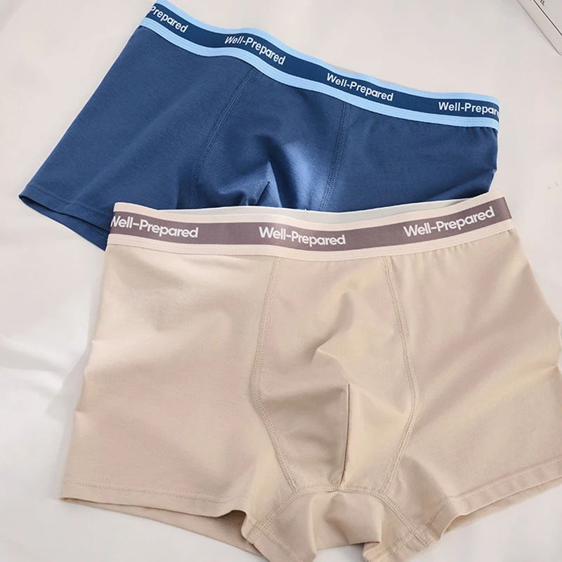 Summer New Cotton Men's Breathable Antibacterial Shorts 3PCS