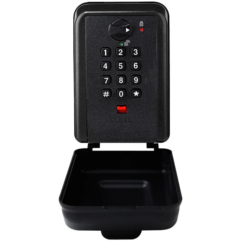 Push Button Key Safe Box Outdoor Waterproof Design for Home Entryway Wall Mount Lockbox with ABS Cover for Small Valuables Gray