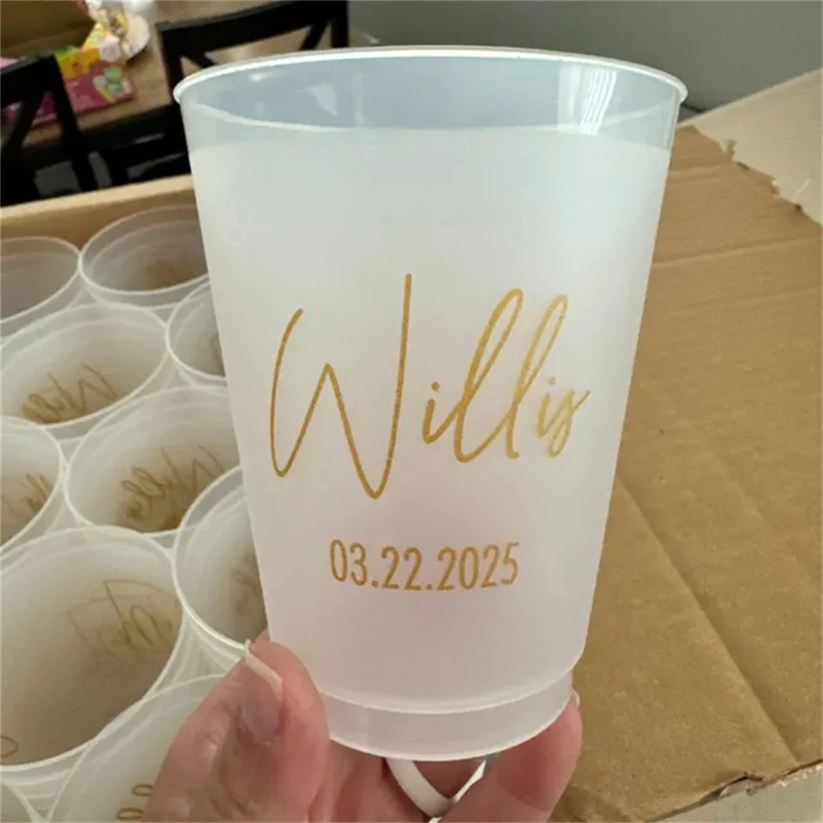 Custom Pet Plastic Cups Wedding Favors, Personalized Dog Photo Frosted Cups, Birthday Shower Party Decorate, 8oz,10oz, 12oz,24oz