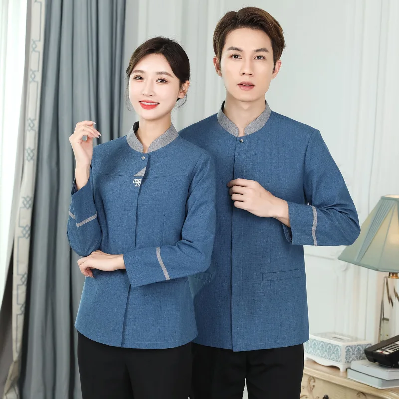 

Cleaning Work Clothes Women's Long-Sleeved PA Hotel Guest Room Hotel Cleaner Aunt Property Cleaning Large Size Autumn and Winter