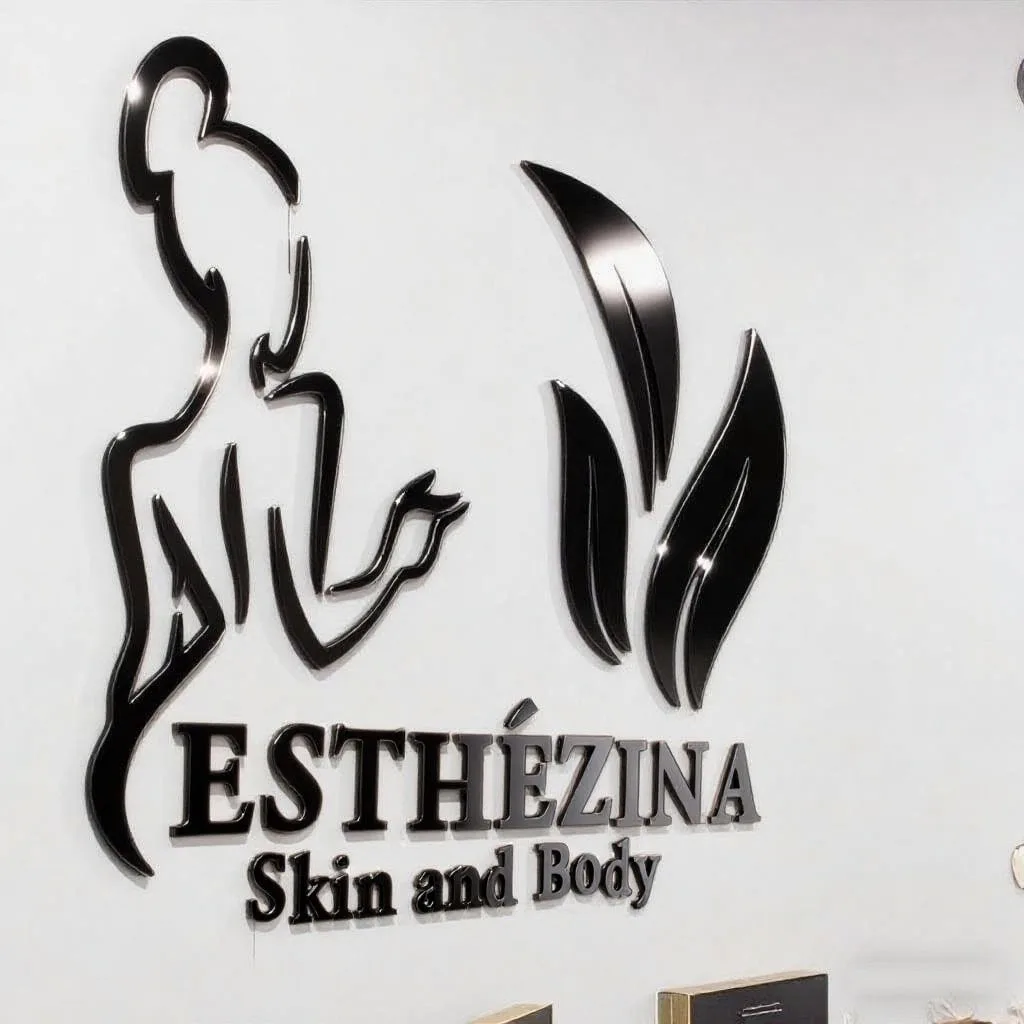 علامة شعار الأعمال المخصصة ثلاثية الأبعاد قطع الليزر الجدار الديكور شعار الأعمال شخصية الاكريليك علامة شعار لصالون تجميل الشركة لوجو حسب الطلب