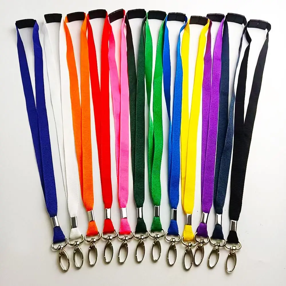 ID Pass Card Badge Plain Lanyard Metal Clip Lanyard Neck Strap Safety Break Length 90 Cm Lobster ID Card Pass Holder