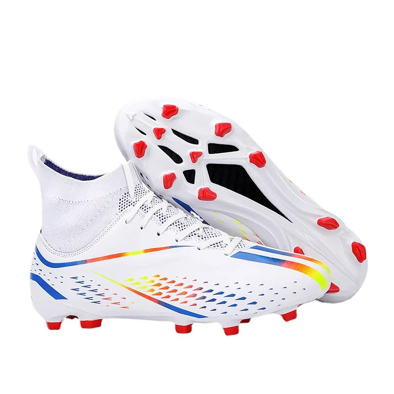 White Kids Football Boots TG/FG Soccer Field Shoes Original Teen-agers Sport Sneaker Training Male Outdoor 2023 Futsal for Kids