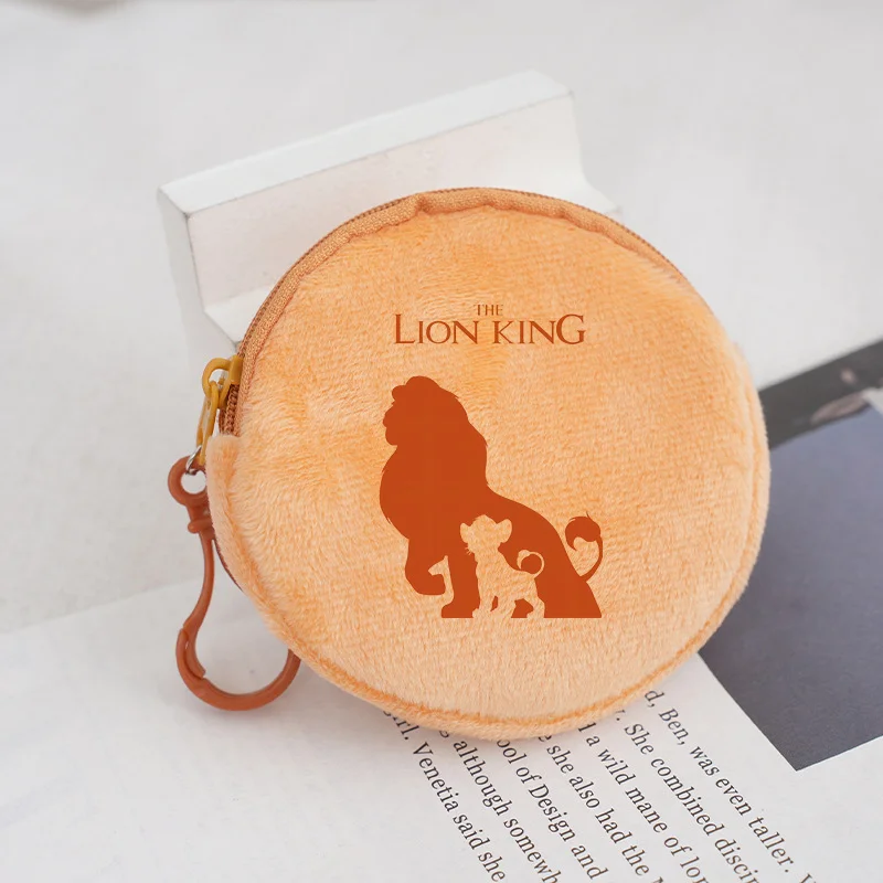 Mufasa Lion King Coin Purse Anime Key Ring Accessories Round Bag Cute Boys Portable Decoration Money Soft Storage Pouch Gifts