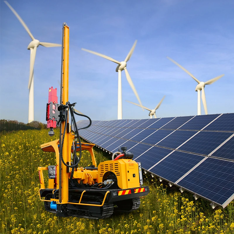 Pneumatic Ground Screw Photovoltaic PV Solar Pile Driver Machine Mini Hydraulic Hammer Pile Driver