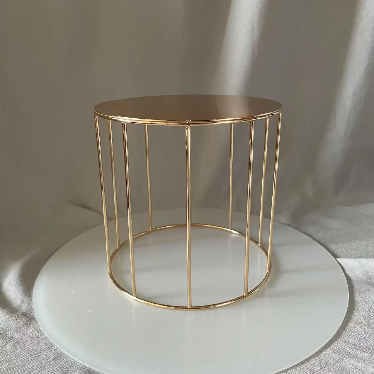 Golden Cake Stands Cylinder Wedding Valentines Birthday Party Cakes Decoration Cake Plinth