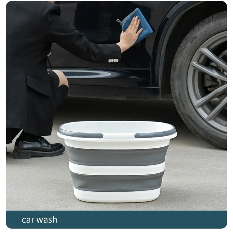 Portable Folding Basin  car wash bucket household 16L Clean Bucket Bathroom Storage Basket For Washing Fishing Camping Basin