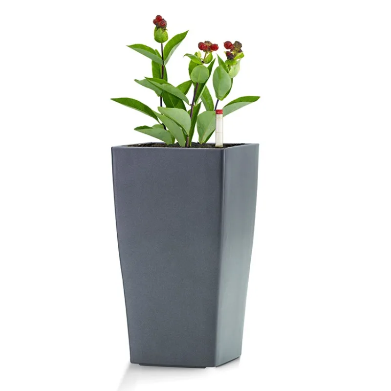outdoor square self-watering plastic flower pot
