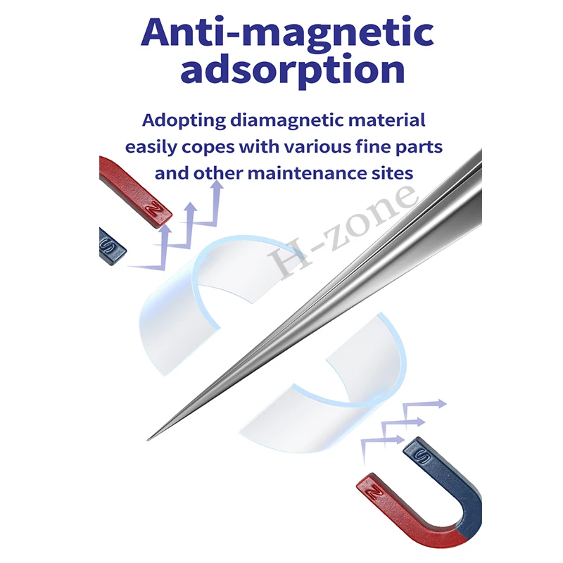 メカニックg 11g 15耐磁性ピンセット、指紋フライングワイヤー、細い先端クリップ、精密部品