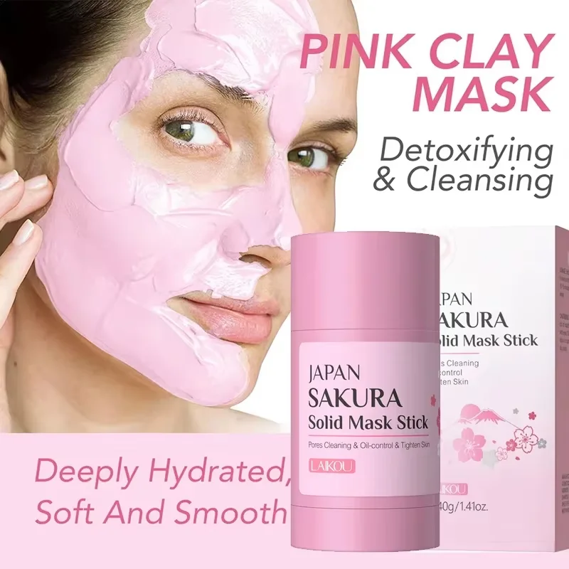 ซากุระลบสิวหัวดํา Acne Mud Mask รูขุมขนหดตัวปัดเป่าสิว Deep Cleansing Oil-Control Exfoliating Moisturizing Skin Care