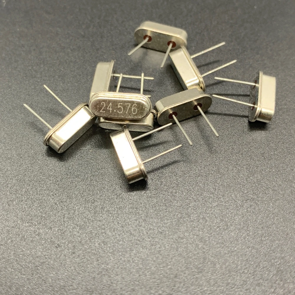 100pcs/ passive crystal 49S 24.576Mhz straight plug 2-pin HC-49S 24.576