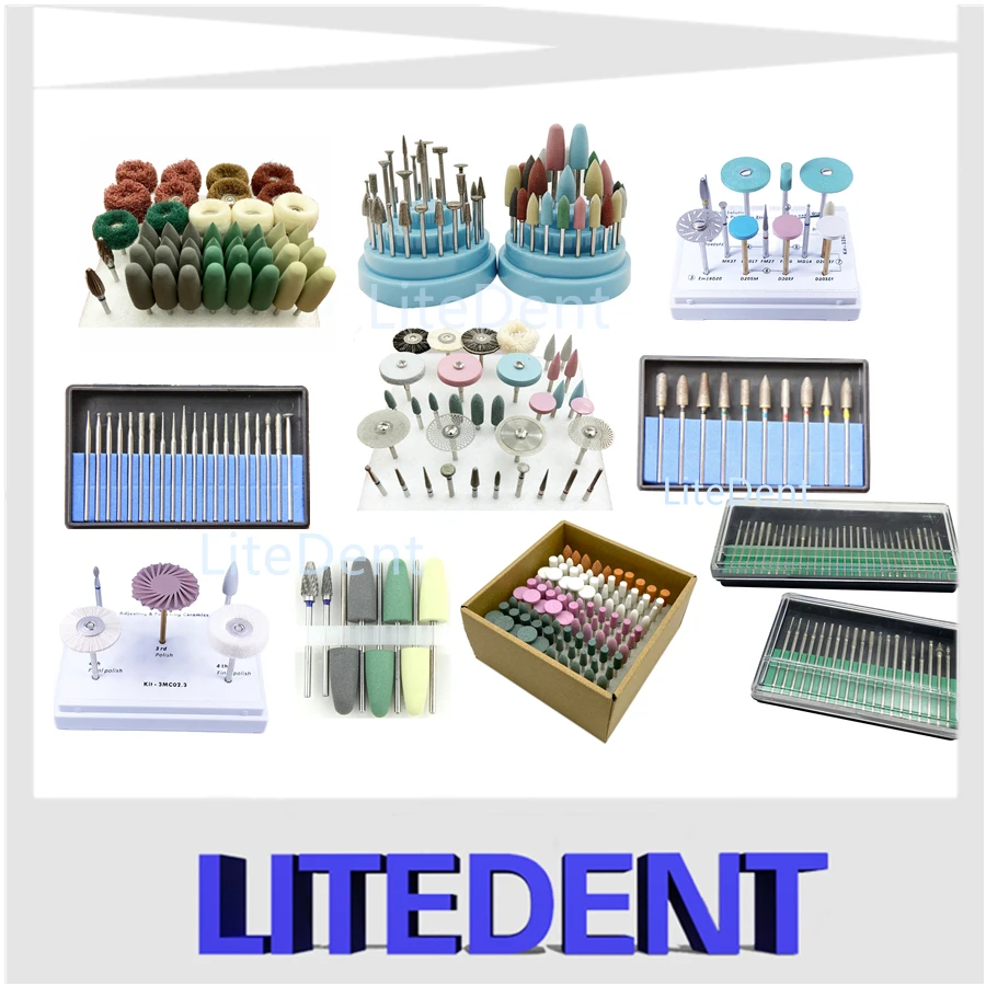 One Kit 20pcs 30pcs / More Kit Dental Laboratory Material Dental Clinic Use Emery HP Diamond Bur Grinding Head Ginder Teeth