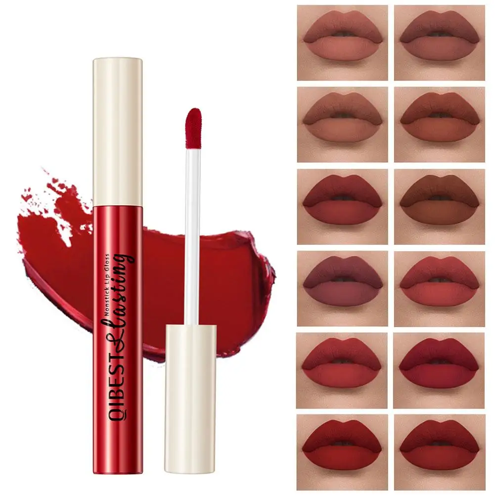 Liquid Lipstick Sexy Long Lasting Lipgloss Moisturizing Waterproof Velvet Tint Lip Lips Natural Non-marking Glaze Matte Mak Q3V4