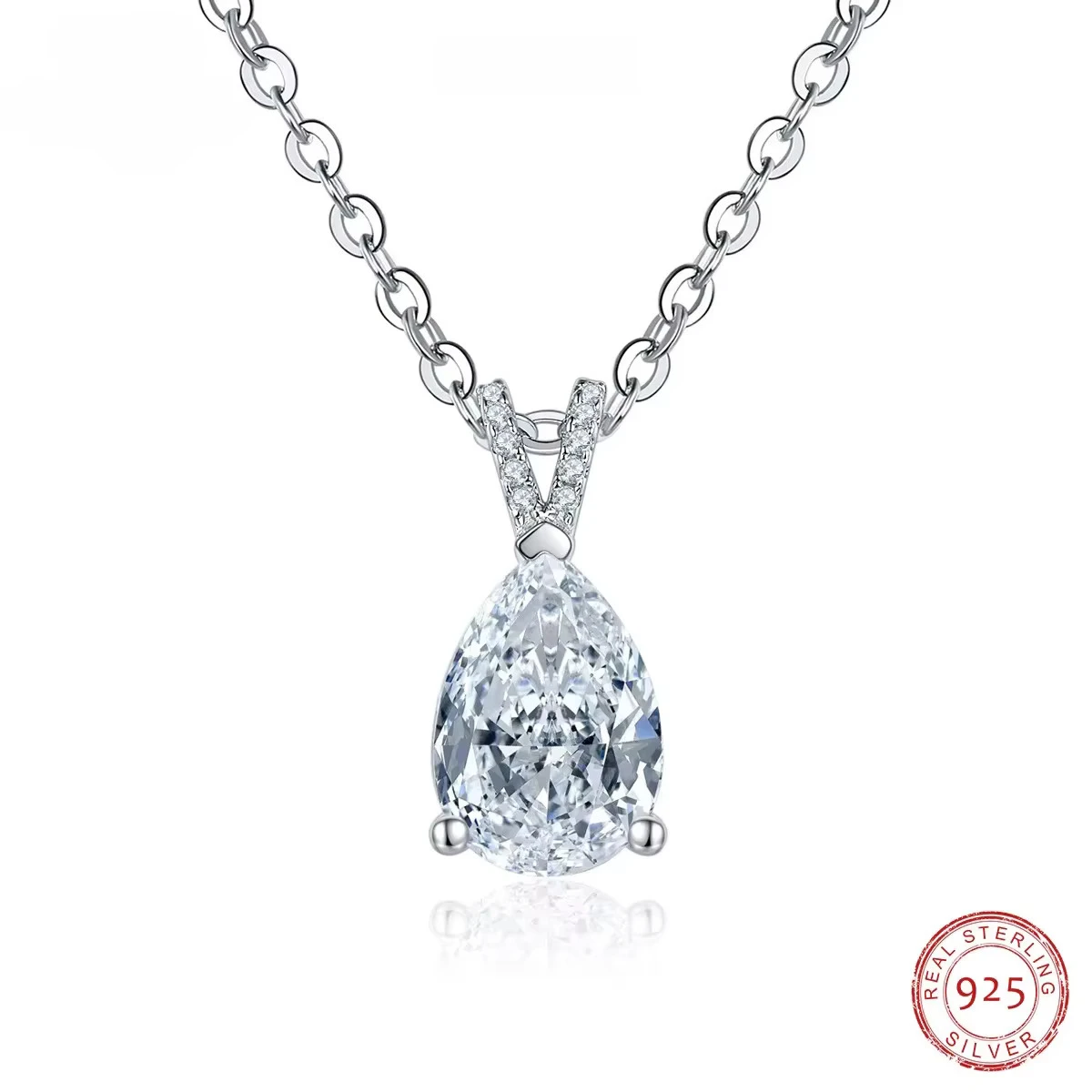 FCGJHW 2.5ct D Color Pear Cut Teardrop Moissanite Diamond Pendant Neckalce S925 Sterling Silver Necklace Jewelry 2026
