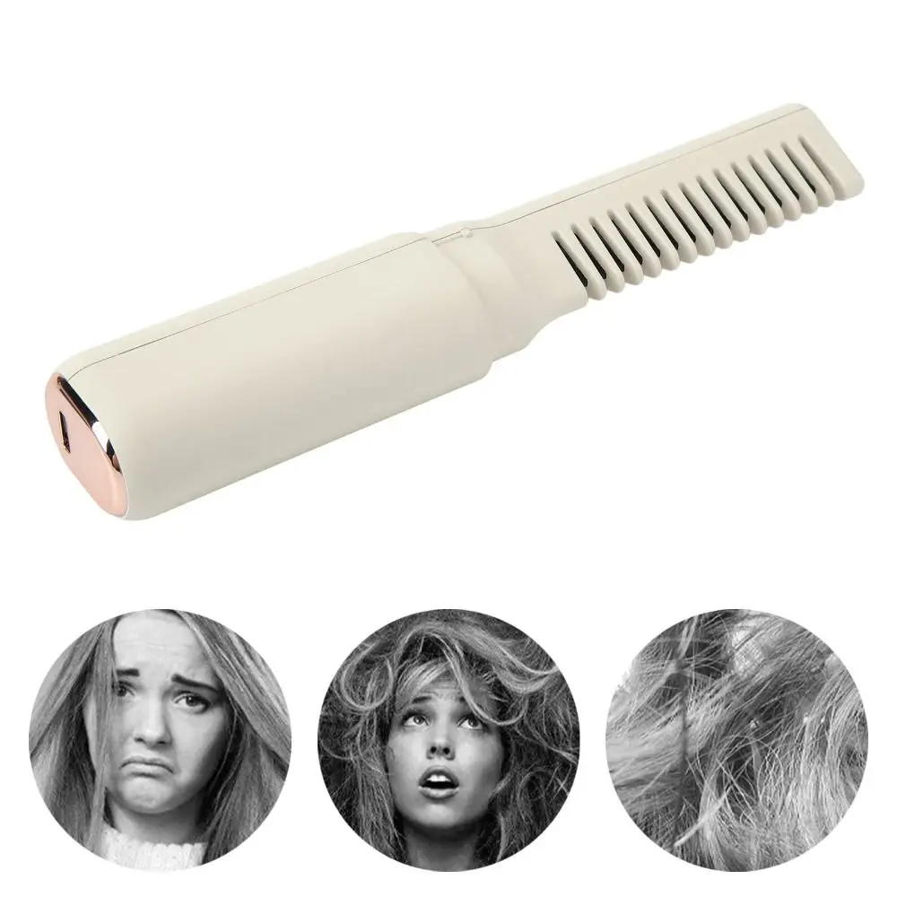 

Adjustable Temperature Mini Hair Straightener Anti Scald Type-C Charging Hair Straightener Comb Flat Iron Hair Straightener