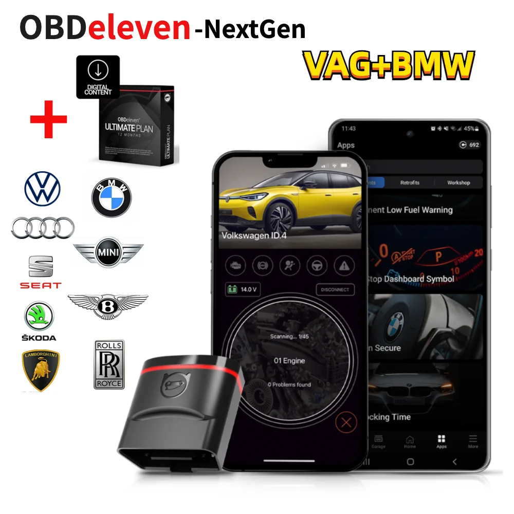 OBD11 Nextgen OBDeleven OBD2 Diagnostic Tool OBD Eleven Volkswagen For VW BMW Polo Golf  /Audi A3 A4 /Seat Leon