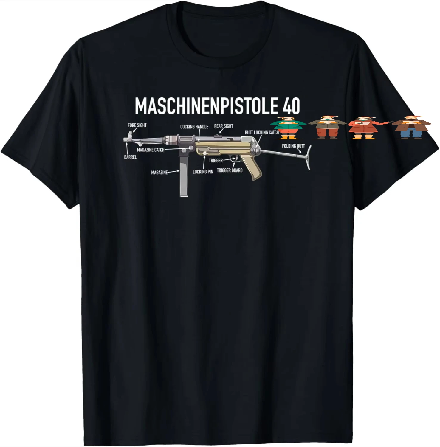 MP40 Submachine Instructions Diagram T-Shirt 100% Cotton O-Neck Short Sleeve Summer Casual Mens T-shirt Size S-3XL