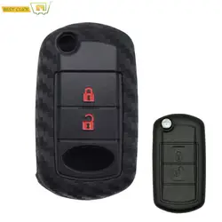 Silicone Carbon Fiber Style Car Key Shell Case Fob Cover For Range Rover Sport Vouge Land Rover Discovery 3 2006 2007 2008 2009