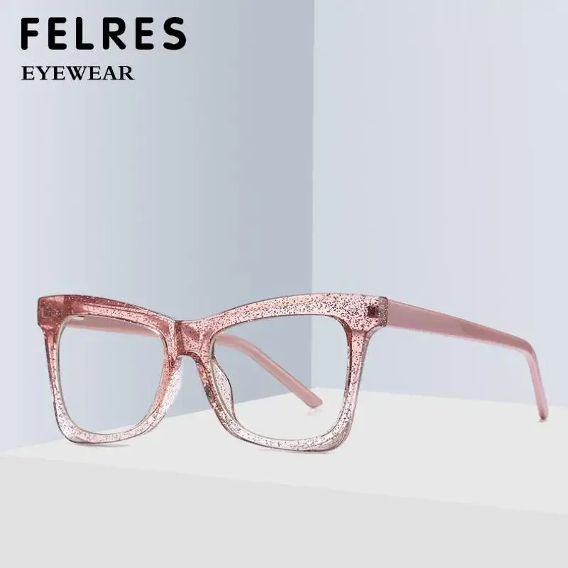 Fashion Square Gradient Myopia Glasses Women Big Frame Anti Blue Light Distance Glasses Optical Computer Prescription Glasses