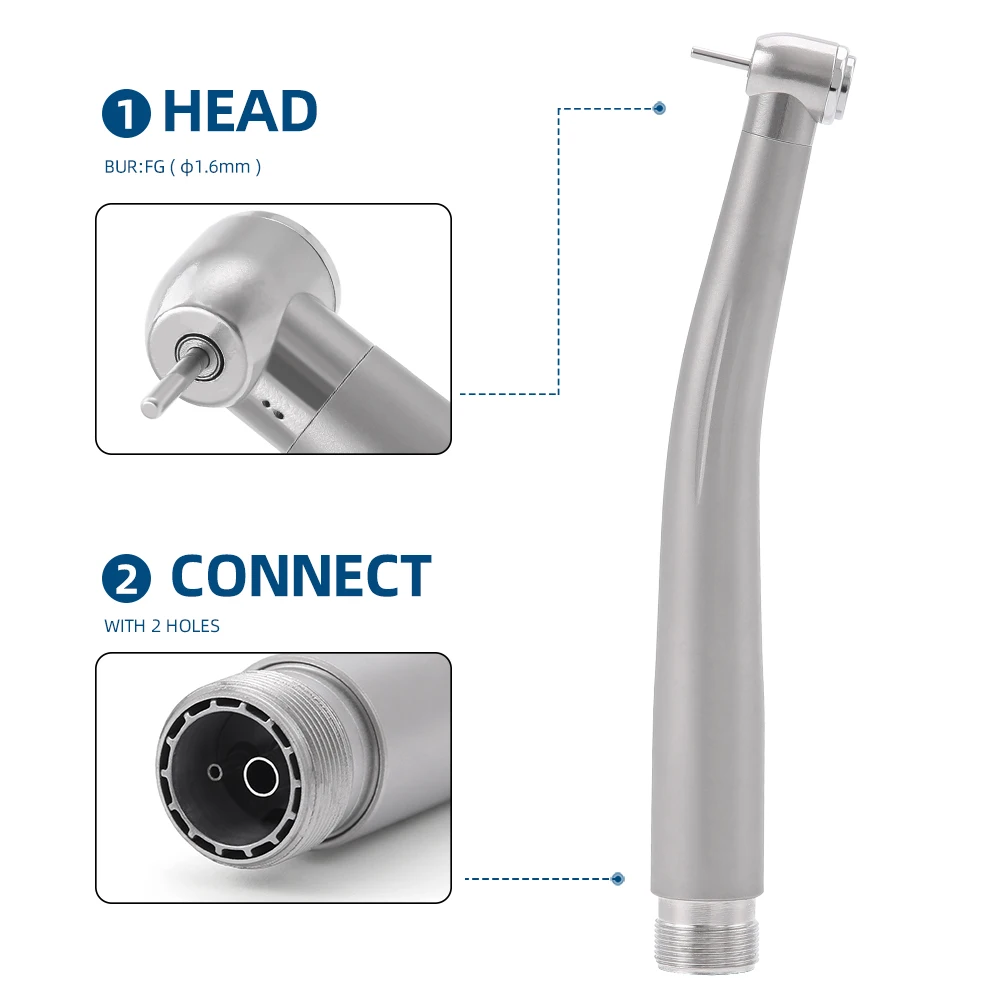 AZDENT 2024 Dental High & Low Speed Handpiece Kit 1:1 Ratio Dental Push Button E-type Air Motor 2/4 Holes Dentistry Equipments