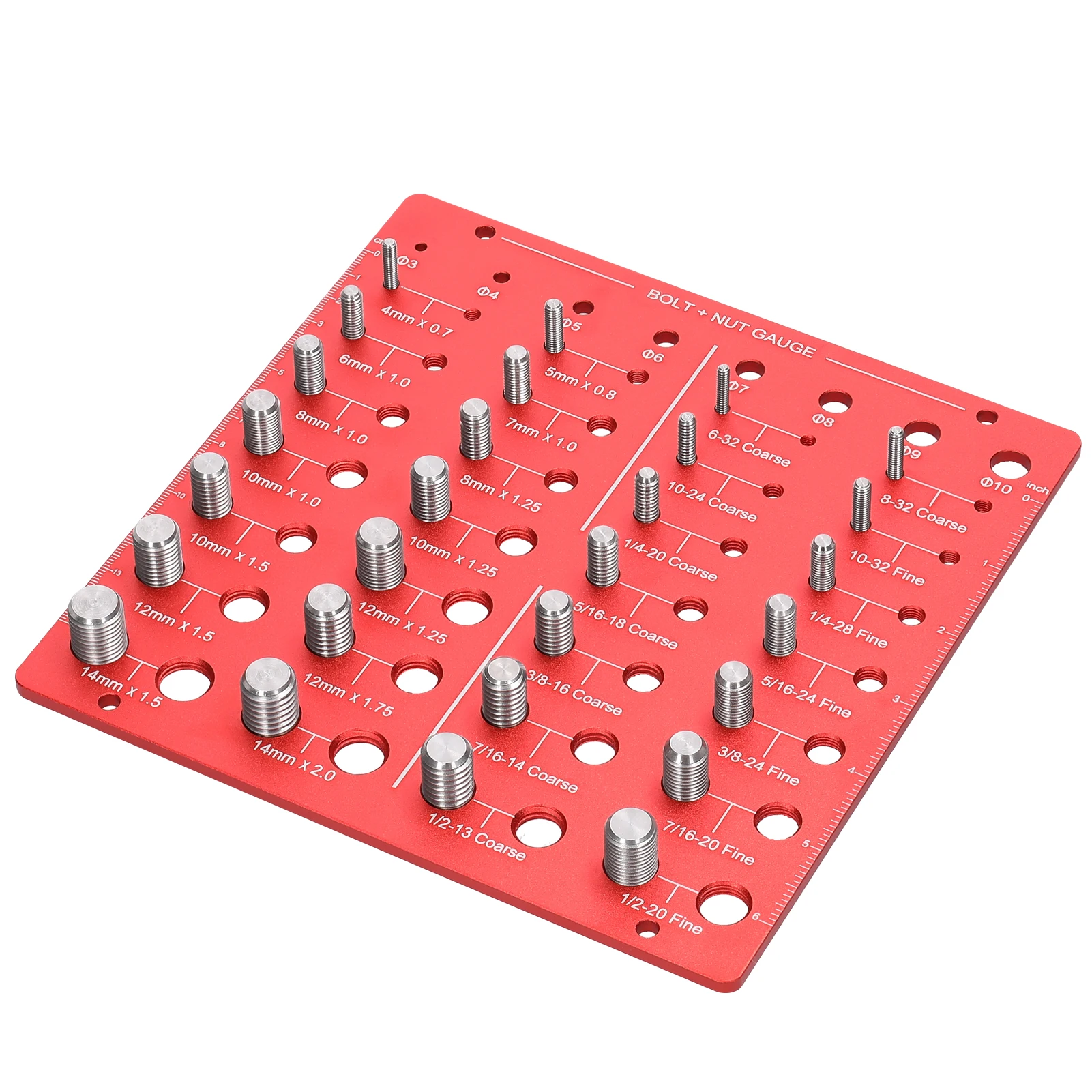 Imagem -05 - Porca e Parafuso Thread Checker Grupo 28 Thread Identifier Gauge Polegada e Tamanho Métrico Precise Screw Size e Thread Measuring Tools